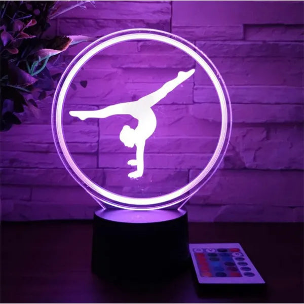 3D akrobata alakú éjszakai fény, LED lámpa színes háttérvilágítással, távirányítóval, USB