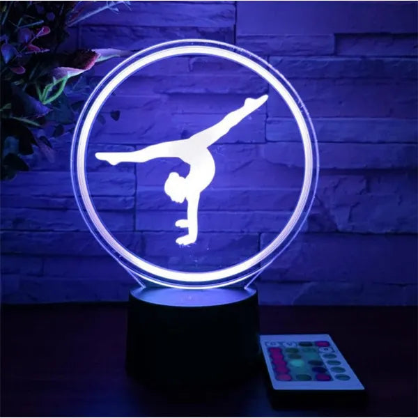 3D akrobata alakú éjszakai fény, LED lámpa színes háttérvilágítással, távirányítóval, USB