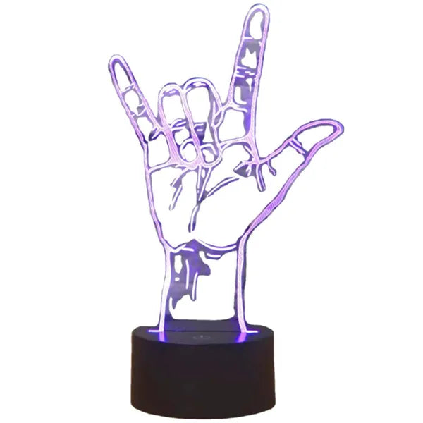 3D kéz alakú éjszakai fény, LED lámpa távirányítóval, USB