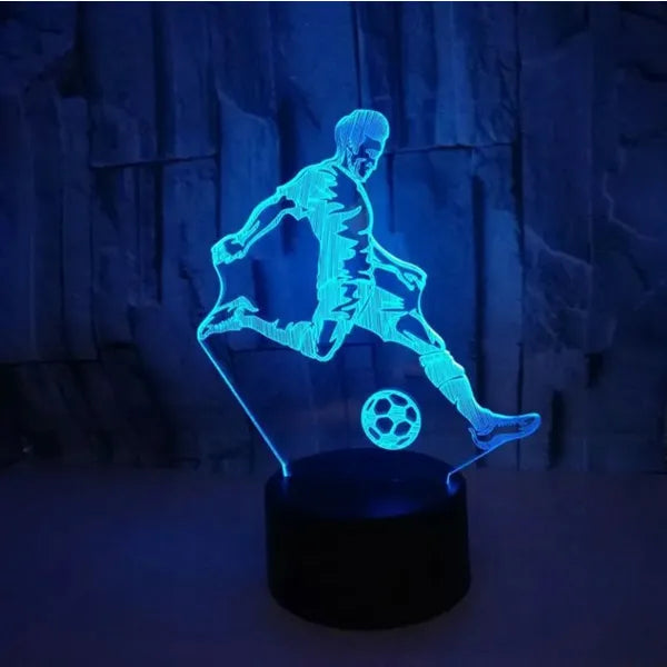 3D focista alakú éjszakai fény, LED lámpa színes háttérvilágítással, távirányítóval, USB