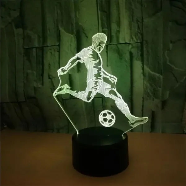 3D focista alakú éjszakai fény, LED lámpa színes háttérvilágítással, távirányítóval, USB