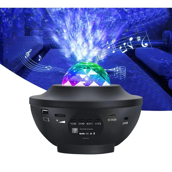 LED csillag- és galaxisvetítő, 21 mód, Bluetooth hangszóró, távirányító