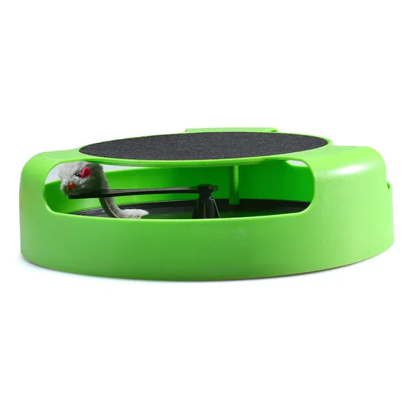 Interaktív macskajáték futó egérrel, 25 cm, kaparófelülettel