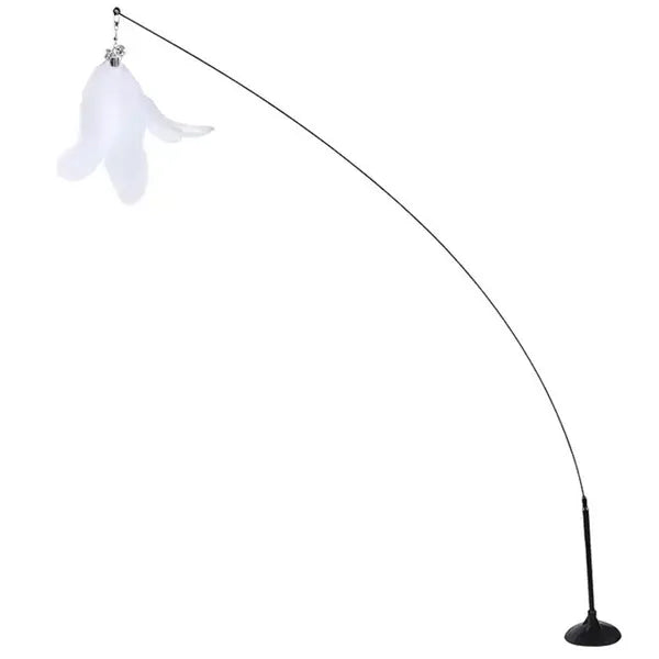Macskajáték horgászbottal és tapadókoronggal, 95 cm, csengős tollal