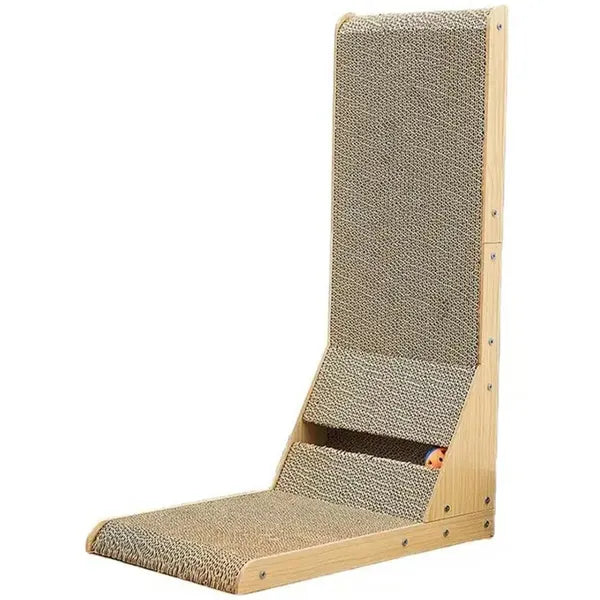 Sarok macskakaparó hullámkartonból, labdajátékkal, 50 cm