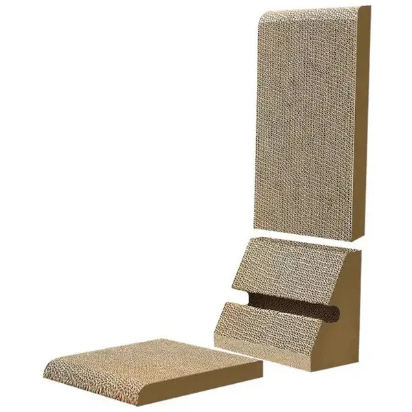 Sarok macskakaparó hullámkartonból, labdajátékkal, 50 cm