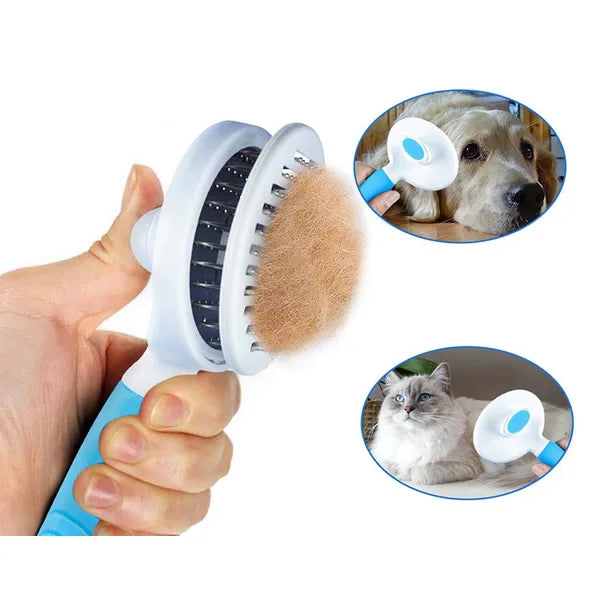 Öntisztító szőreltávolító kefe kutyáknak és macskáknak, 10 cm PP+acél