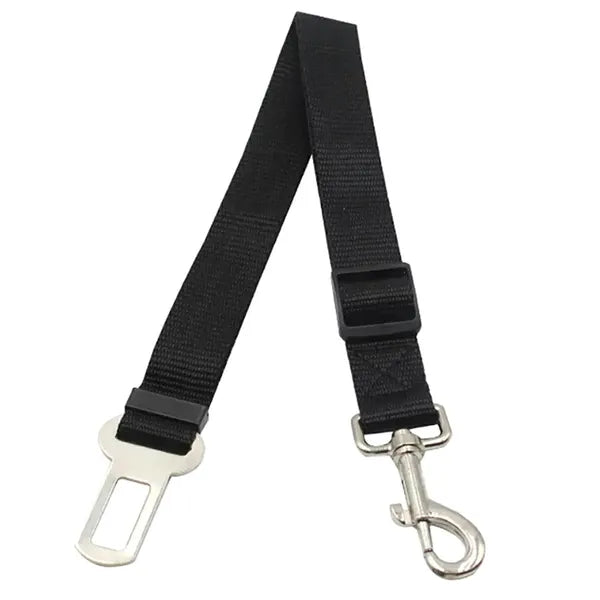 Állítható fekete kutya autós biztonsági öv, 50-70 cm