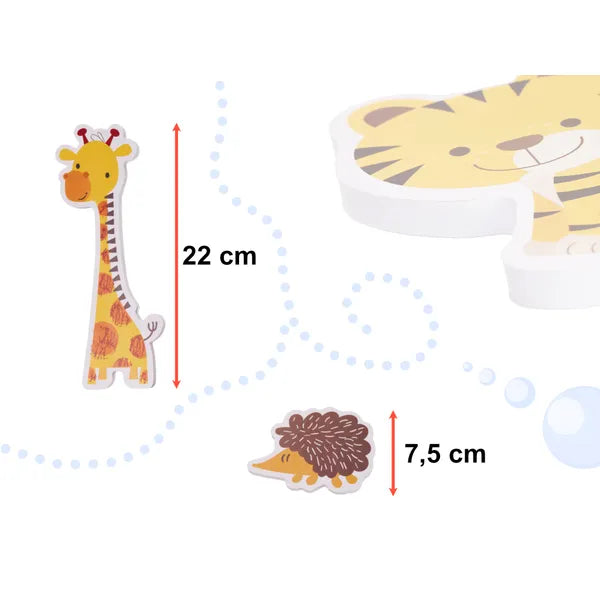 Habpuzzle állatfigurák fürdőkádba gyerekeknek, 18 db tapadó darab