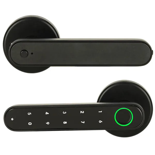 Elektronikus ajtózár ujjlenyomattal és kóddal, Bluetooth, fekete
