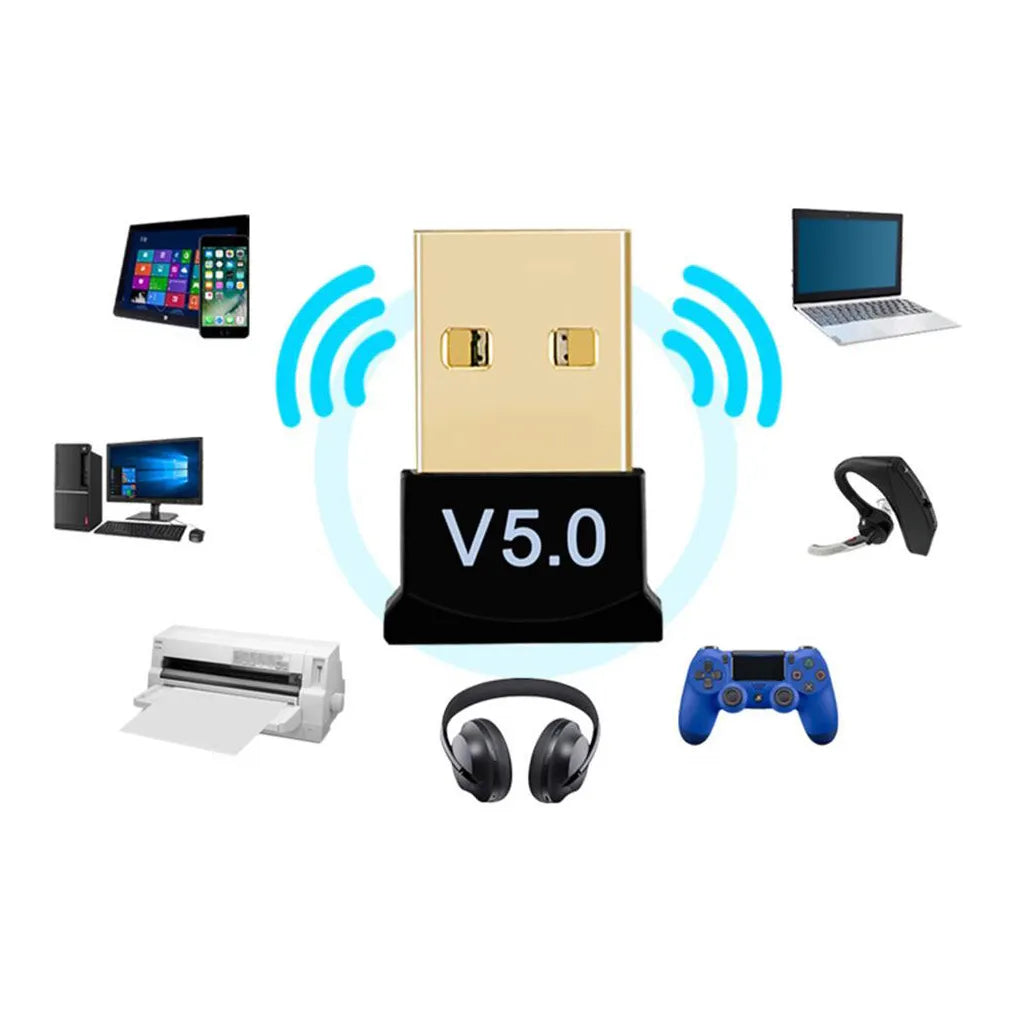 Bluetooth 5.0 USB adapter, 9x6 mm, fekete