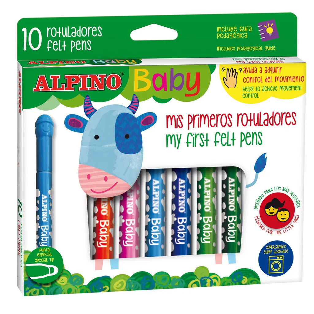 ALPINO BABY tompa hegyű filctoll, 10 szín