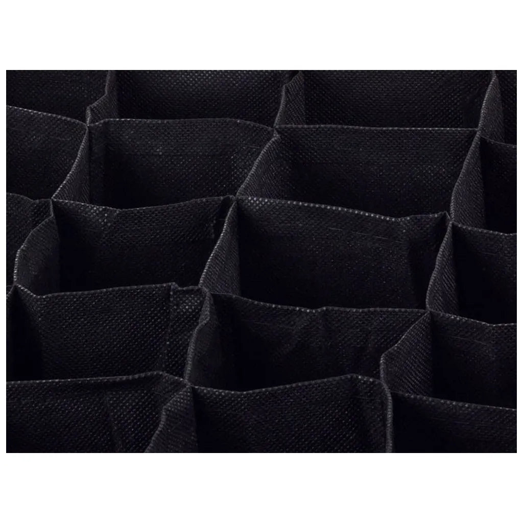 24 rekeszes szövet fiók/szekrény szervező, 34cm x 30cm x 10cm, fekete
