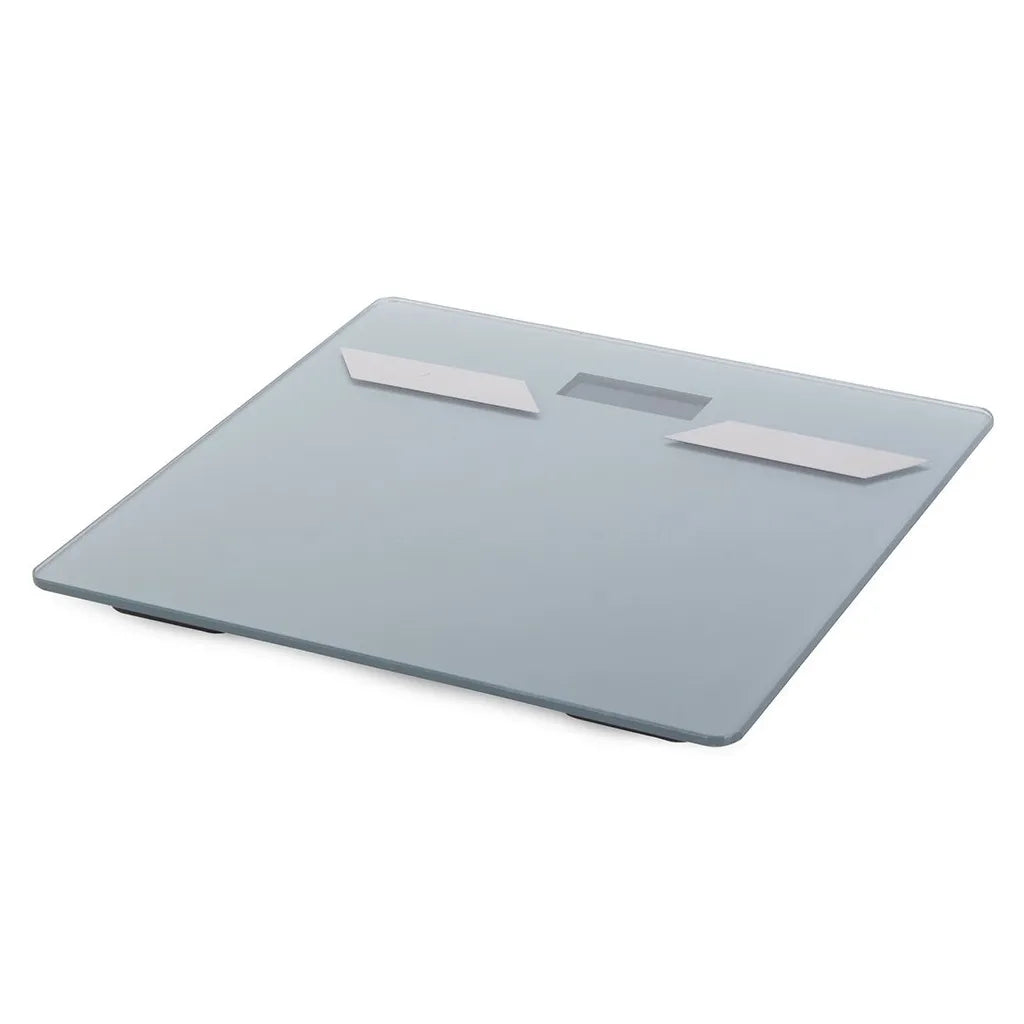 Fürdőszobai mérleg LCD kijelzővel, hőmérővel, 180kg, 28cm x 28cm x 2.5cm, szürke