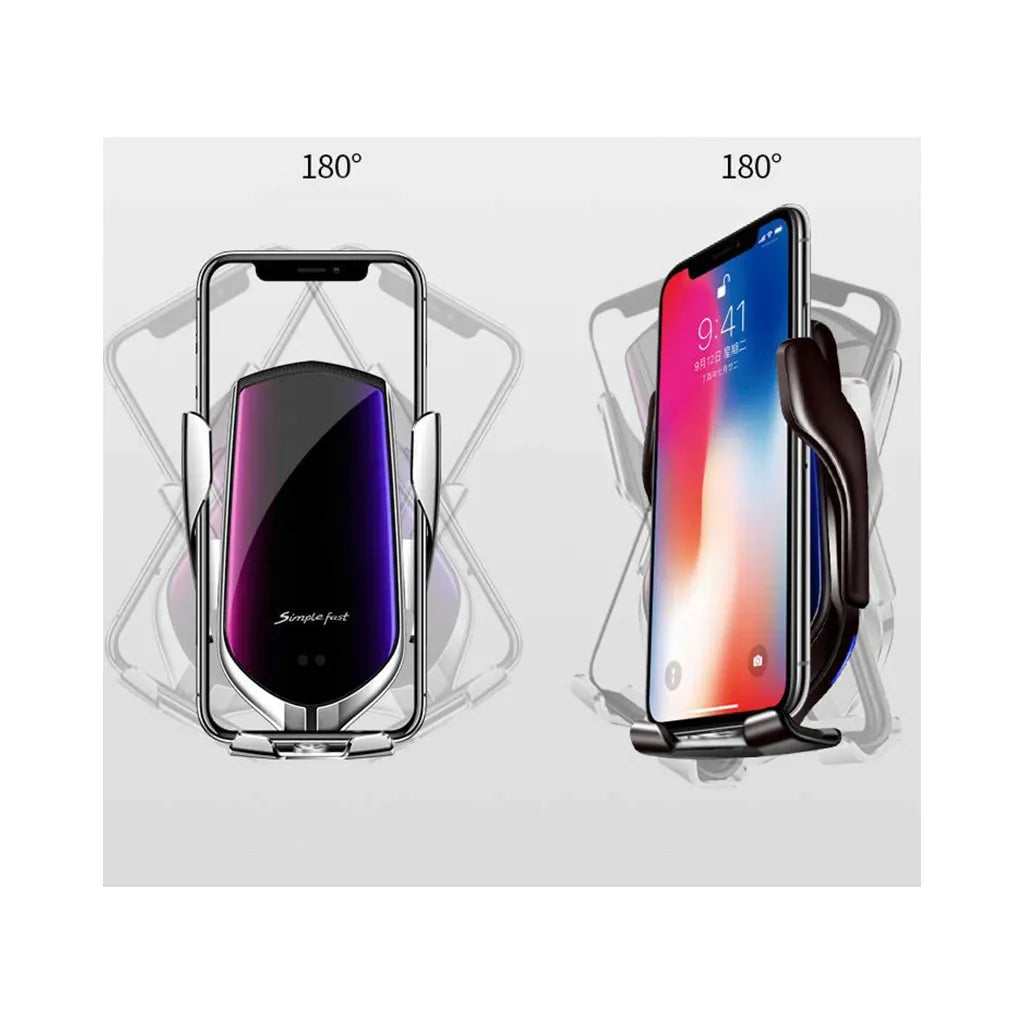 Telefontartó 10 W-os induktív töltővel, 3.0, 13cm x 11cm x 4cm, arany/ezüst szín