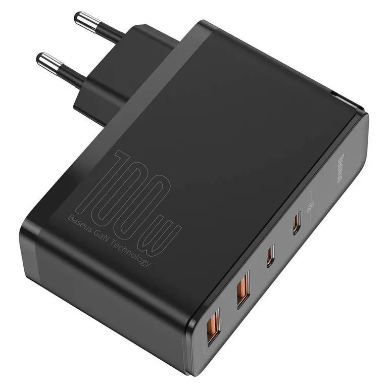 Baseus GaN2 Pro Quick 2x USB + 2x USB-C, 100W, EU (fekete)
