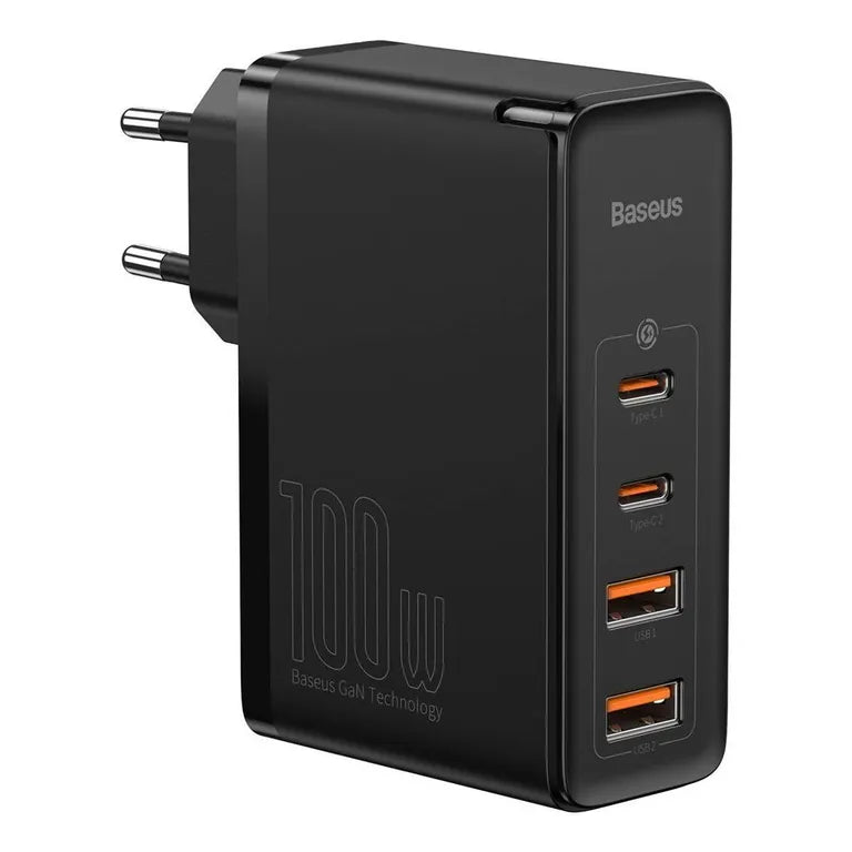 Baseus GaN2 Pro Quick 2x USB + 2x USB-C, 100W, EU (fekete)