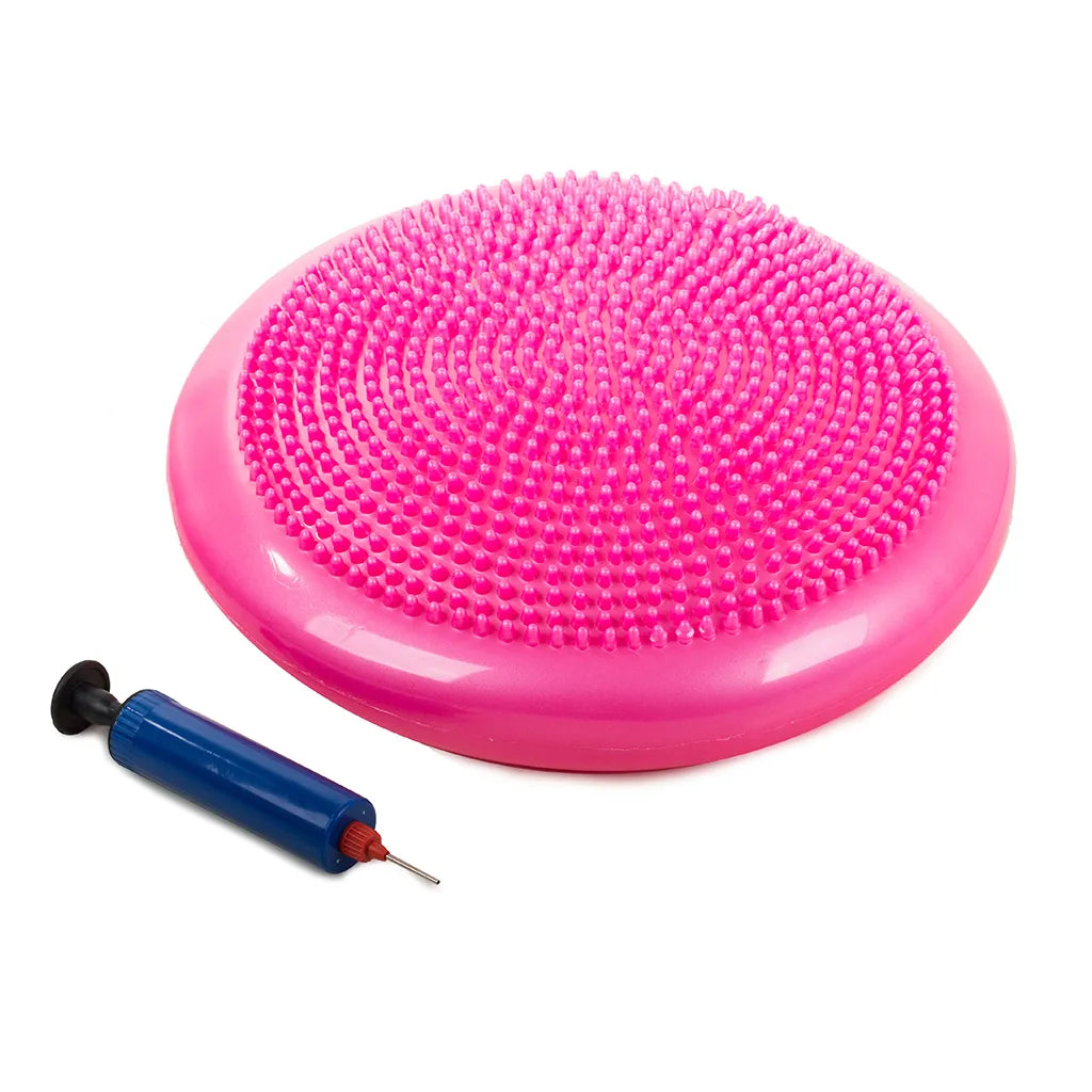 Beret párna szenzoros fitnesz korong pumpával, 32 cm, rózsaszín