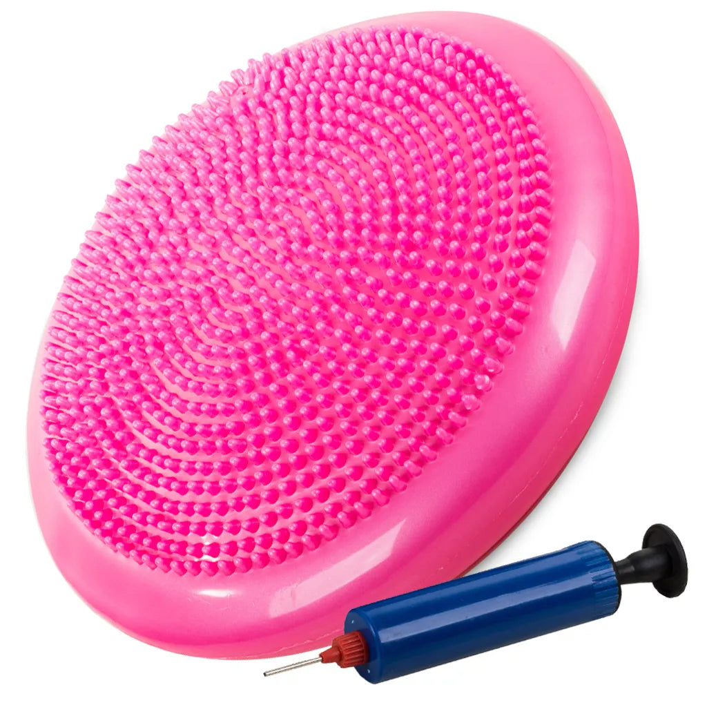 Beret párna szenzoros fitnesz korong pumpával, 32 cm, rózsaszín