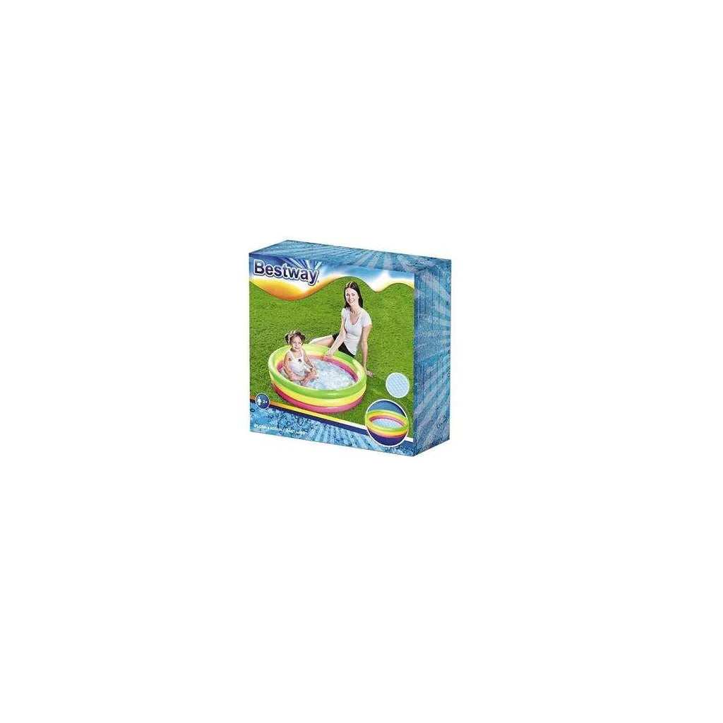 BESTWAY 51104 Szivárvány színű felfújható gyerekmedence, 102x25 cm