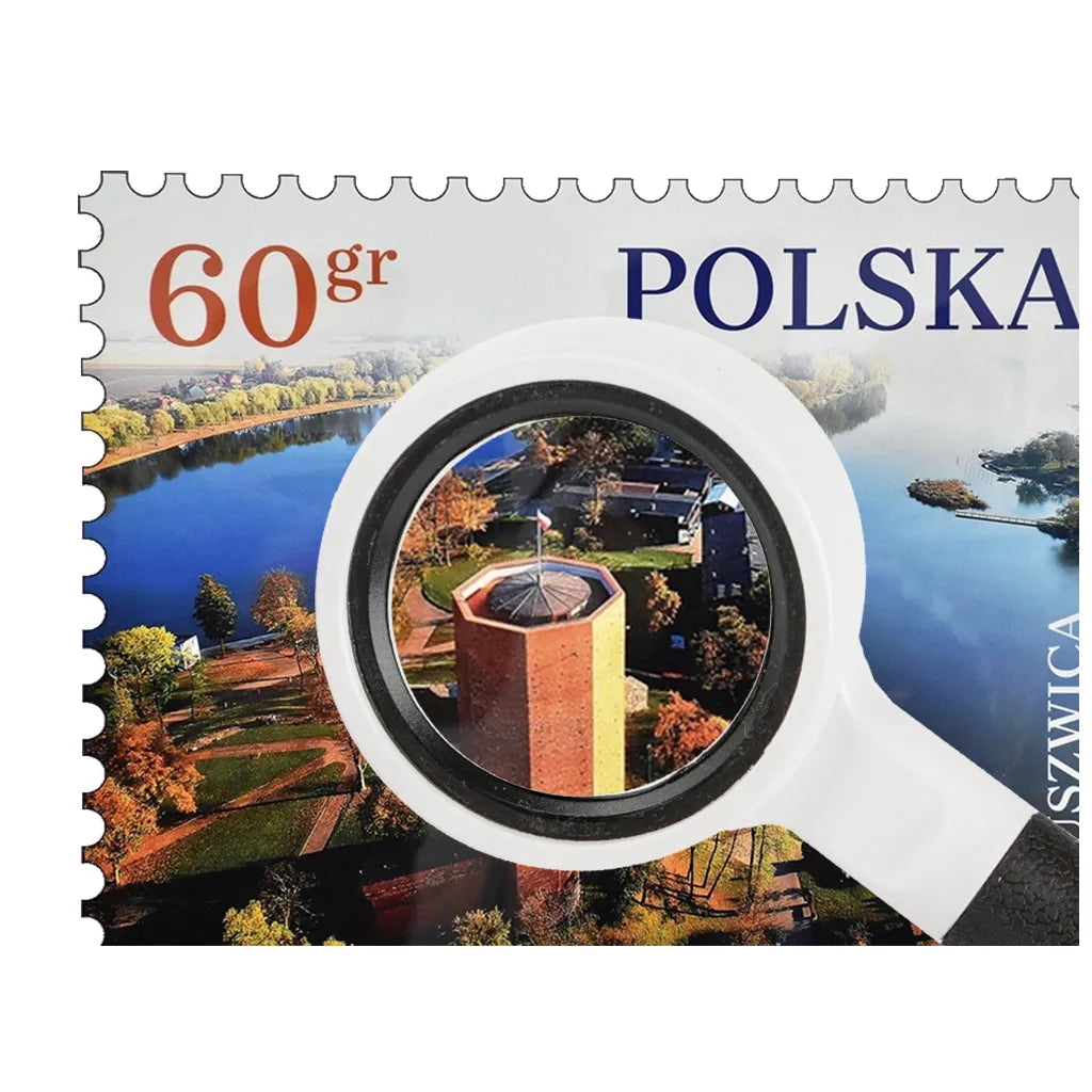 Klasszikus mini nagyító, 16x nagyítás, 14,5x1,5 cm, fekete-fehér