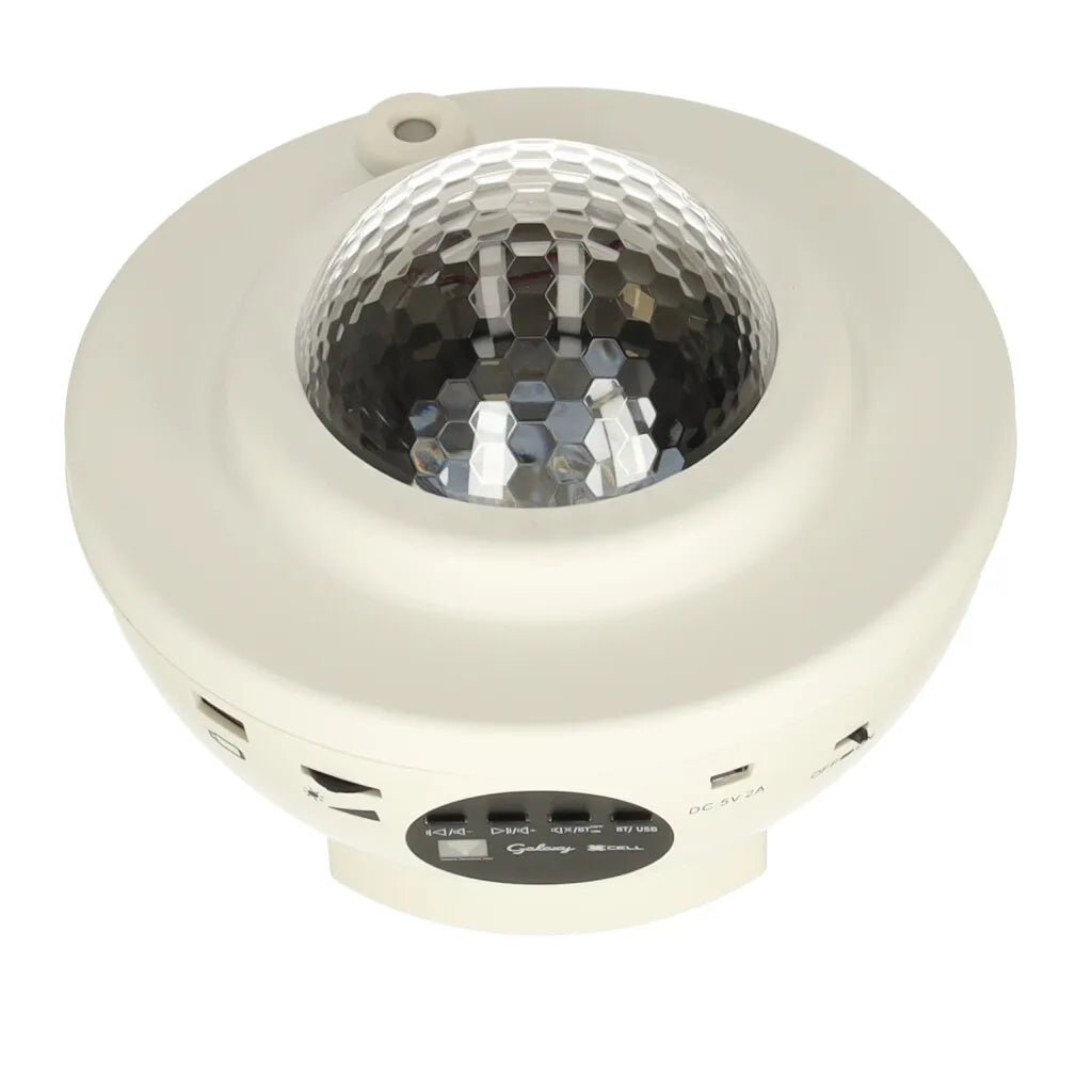 Csillagos égbolt projektoros lámpa, Bluetooth hangszóró, fehér