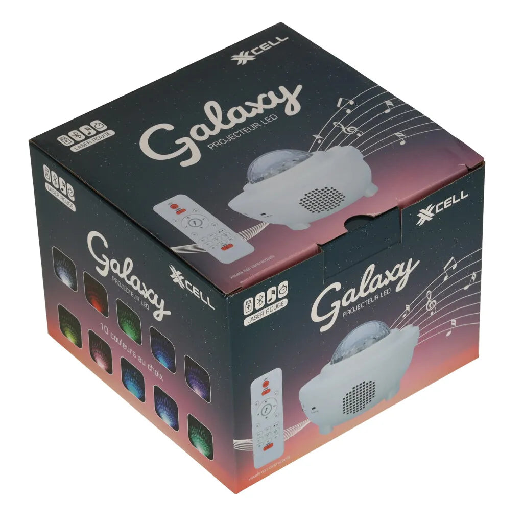 Csillagos égbolt projektoros lámpa, Bluetooth hangszóró, fehér