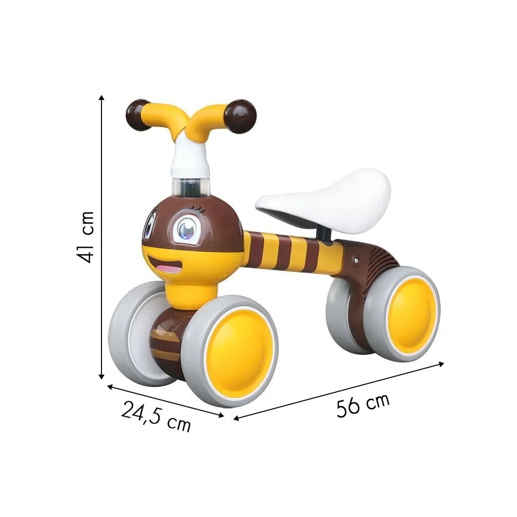ECOTOYS Méhecske alakú futóbicikli, 56x24.5x41 cm, barna-sárga