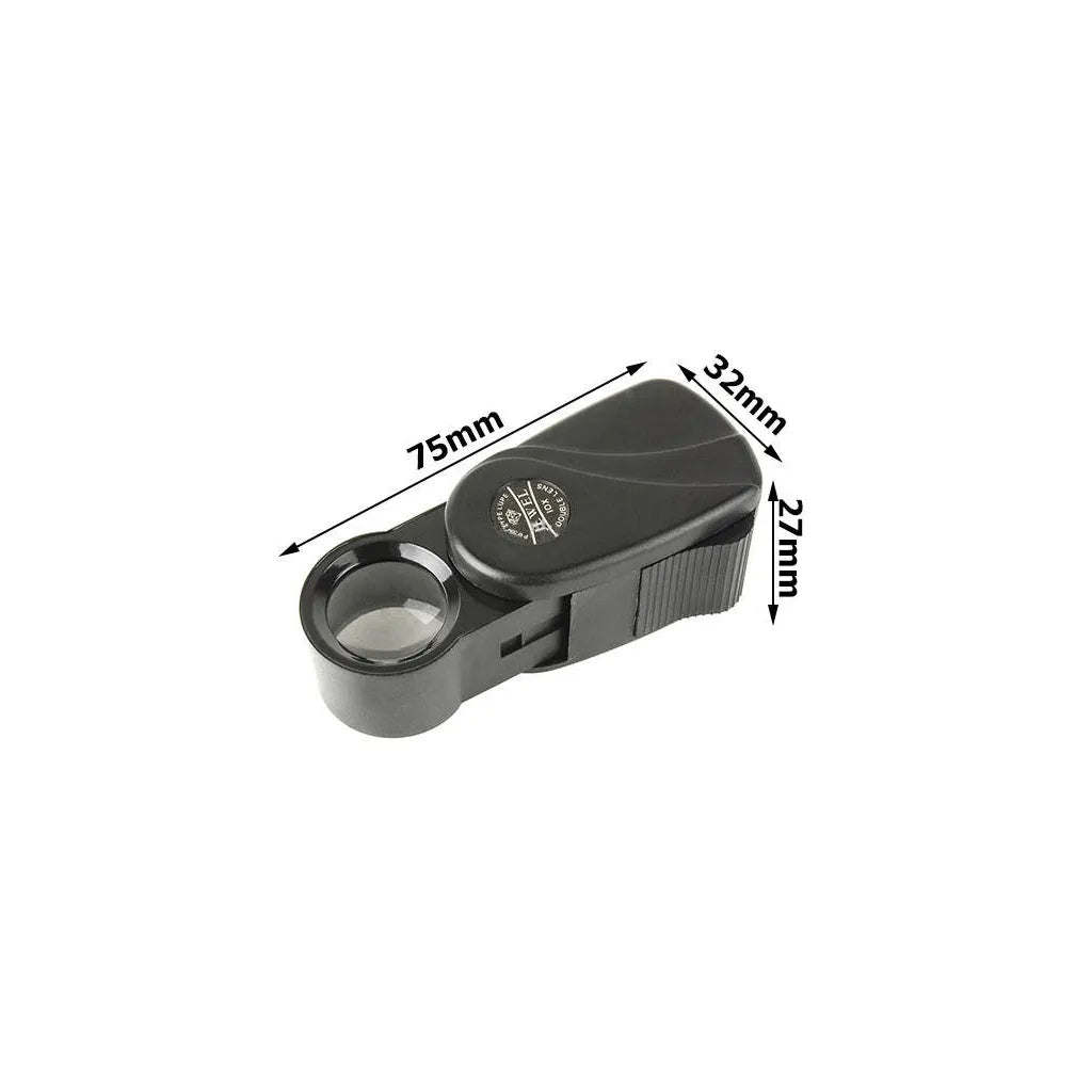 Ékszerész  10x zsebnagyító, 20mm-es összecsukható, fekete