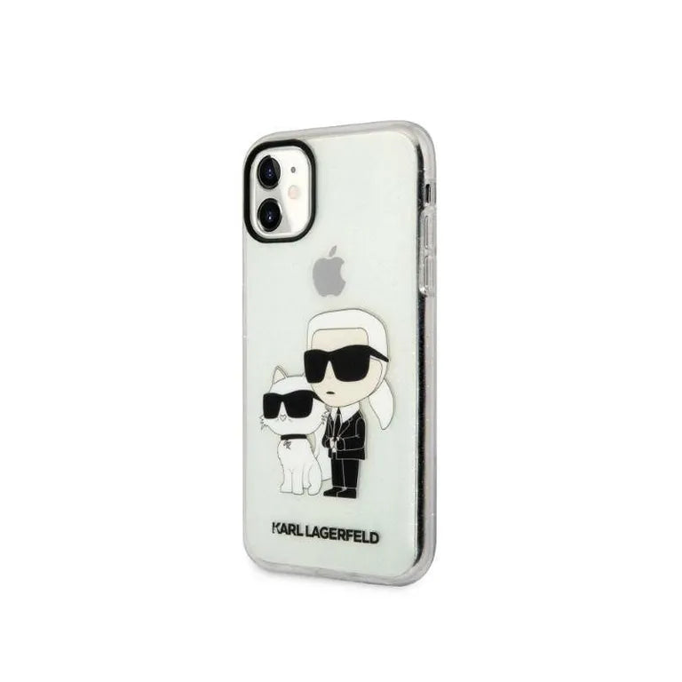 Eredeti eset iPhone 11 Karl Lagerfeld ikonikus csillogás Karl feje átlátszó