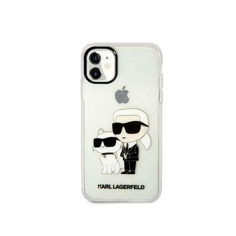 Eredeti eset iPhone 11 Karl Lagerfeld ikonikus csillogás Karl feje átlátszó