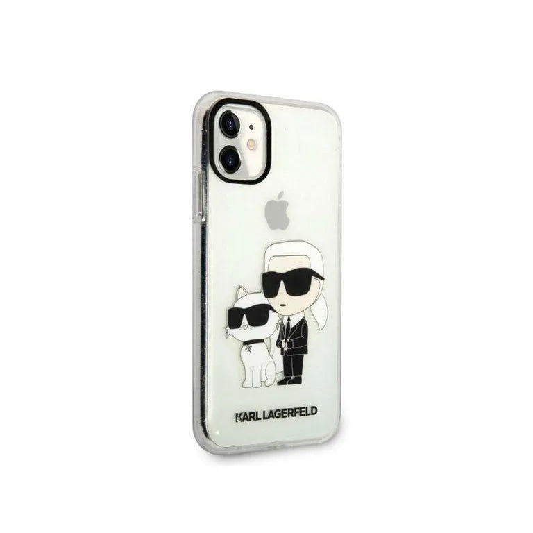 Eredeti eset iPhone 11 Karl Lagerfeld ikonikus csillogás Karl feje átlátszó