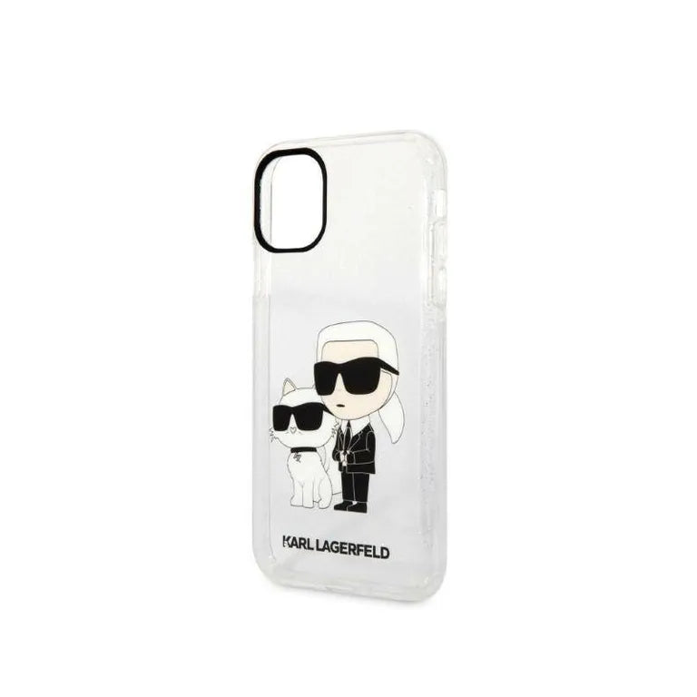 Eredeti eset iPhone 11 Karl Lagerfeld ikonikus csillogás Karl feje átlátszó