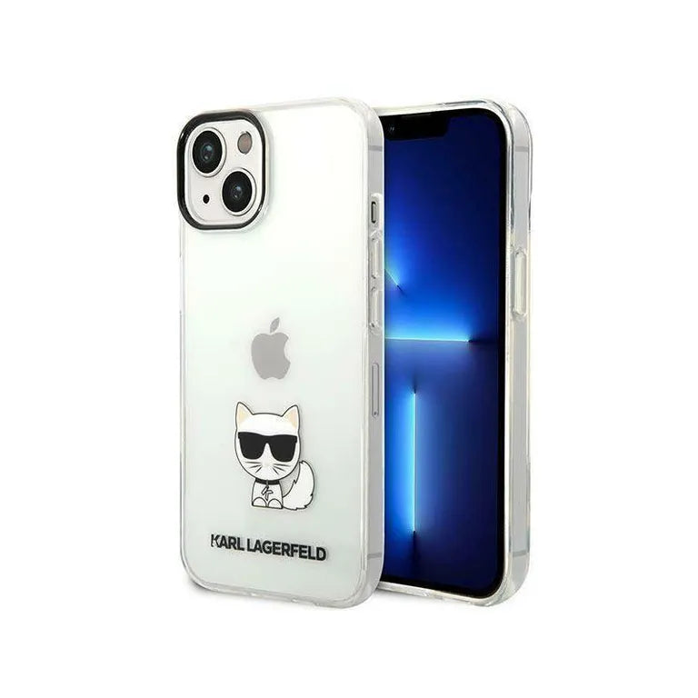 Eredeti eset iPhone 14 Plus Karl Lagerfeld Hardcase Choupette test átlátszó