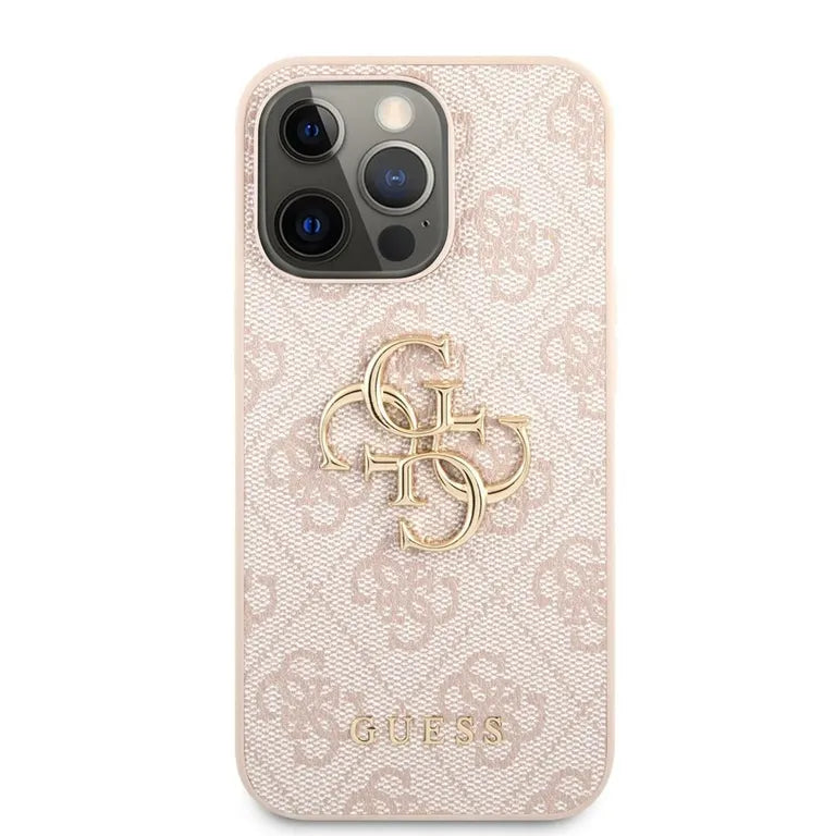 Eredeti iPhone 13 Pro 6.1 "Guess Hardtok 4G Big Metal logo GUHCP13L4GMGPI Rózowe