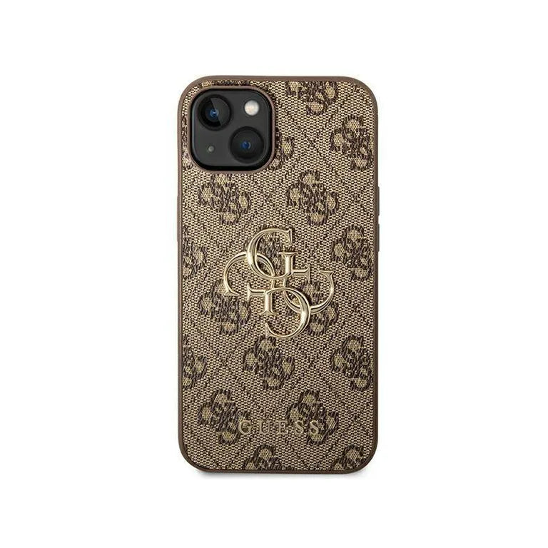 Eredeti iPhone 14 Guess Hardcase 4G Big Metal Brown logó