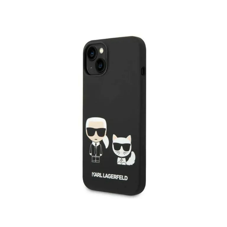 Eredeti iPhone 14 Plus Karl Lagerfeld Hardcase folyékony szilikon Karl &amp; Chupette Magsafe (KLHMP14MSSKCK) Fekete