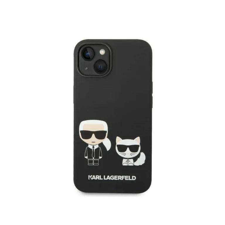 Eredeti iPhone 14 Plus Karl Lagerfeld Hardcase folyékony szilikon Karl &amp; Chupette Magsafe (KLHMP14MSSKCK) Fekete