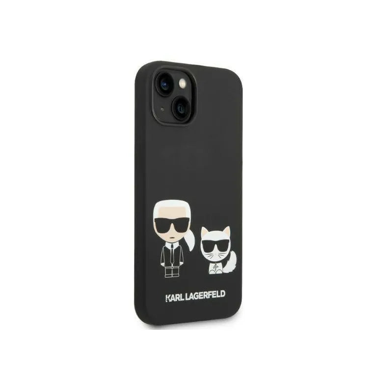 Eredeti iPhone 14 Plus Karl Lagerfeld Hardcase folyékony szilikon Karl &amp; Chupette Magsafe (KLHMP14MSSKCK) Fekete