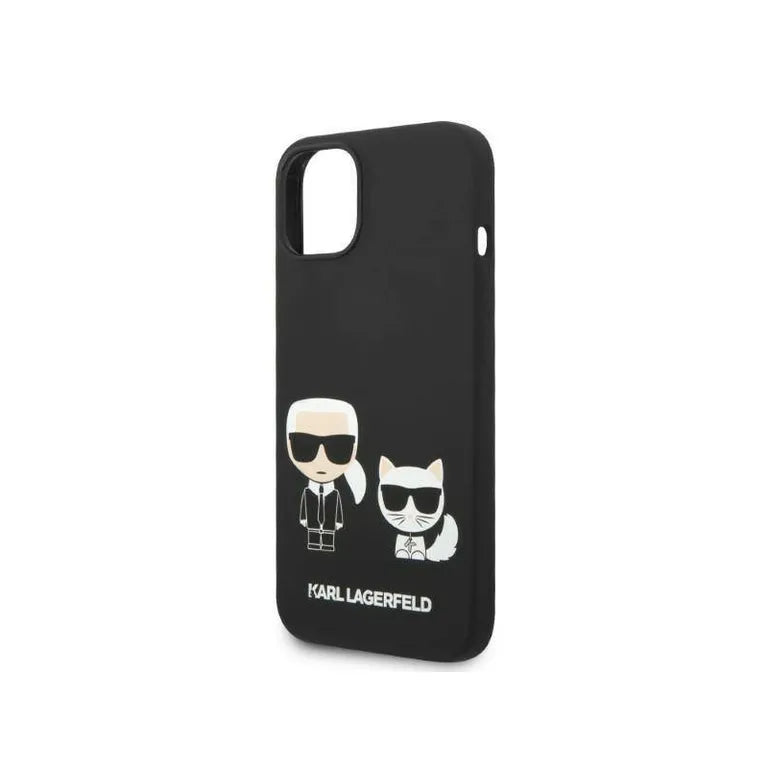 Eredeti iPhone 14 Plus Karl Lagerfeld Hardcase folyékony szilikon Karl &amp; Chupette Magsafe (KLHMP14MSSKCK) Fekete