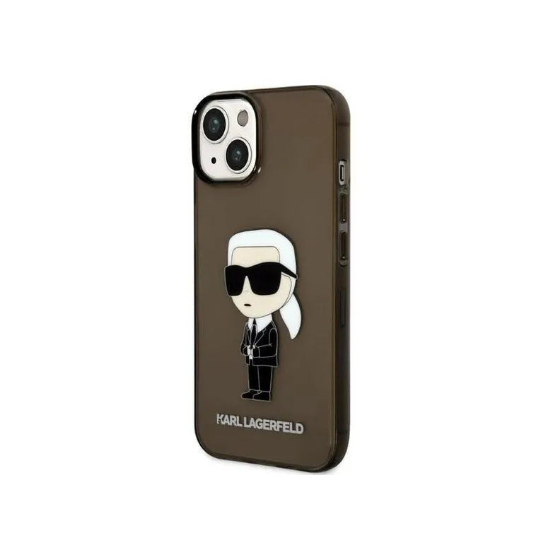 Eredeti iPhone 14 Plus Karl Lagerfeld Hardcase Ikonik Karl Lagerfeld (KLHCP14MHNIKTCK) Fekete