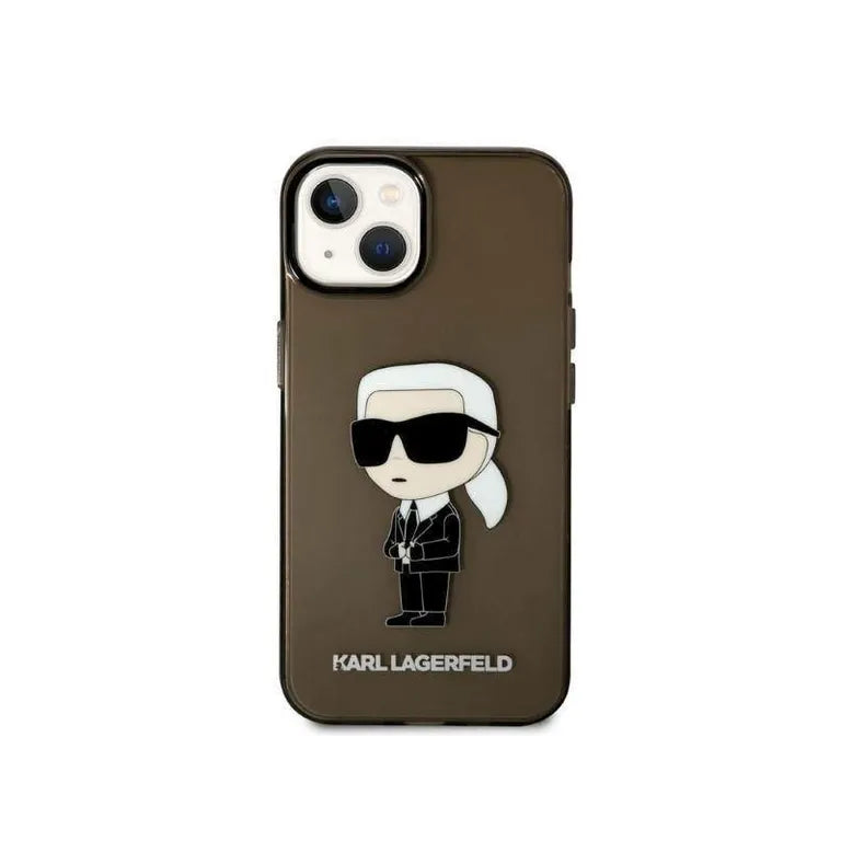 Eredeti iPhone 14 Plus Karl Lagerfeld Hardcase Ikonik Karl Lagerfeld (KLHCP14MHNIKTCK) Fekete