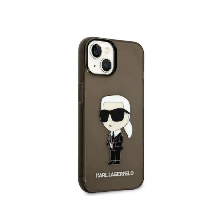 Eredeti iPhone 14 Plus Karl Lagerfeld Hardcase Ikonik Karl Lagerfeld (KLHCP14MHNIKTCK) Fekete