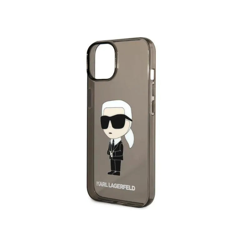 Eredeti iPhone 14 Plus Karl Lagerfeld Hardcase Ikonik Karl Lagerfeld (KLHCP14MHNIKTCK) Fekete