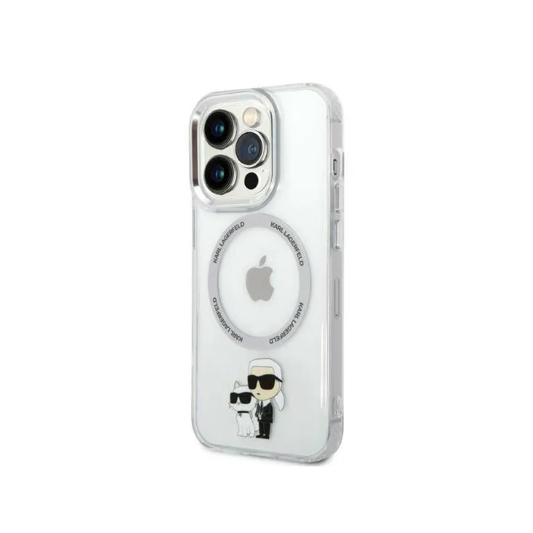 Eredeti iPhone 14 Pro Max Karl Lagerfeld Hardcase IML NFT Karl & Choupette Magsafe (KLHMP14XHNKCIT) Átlátszó