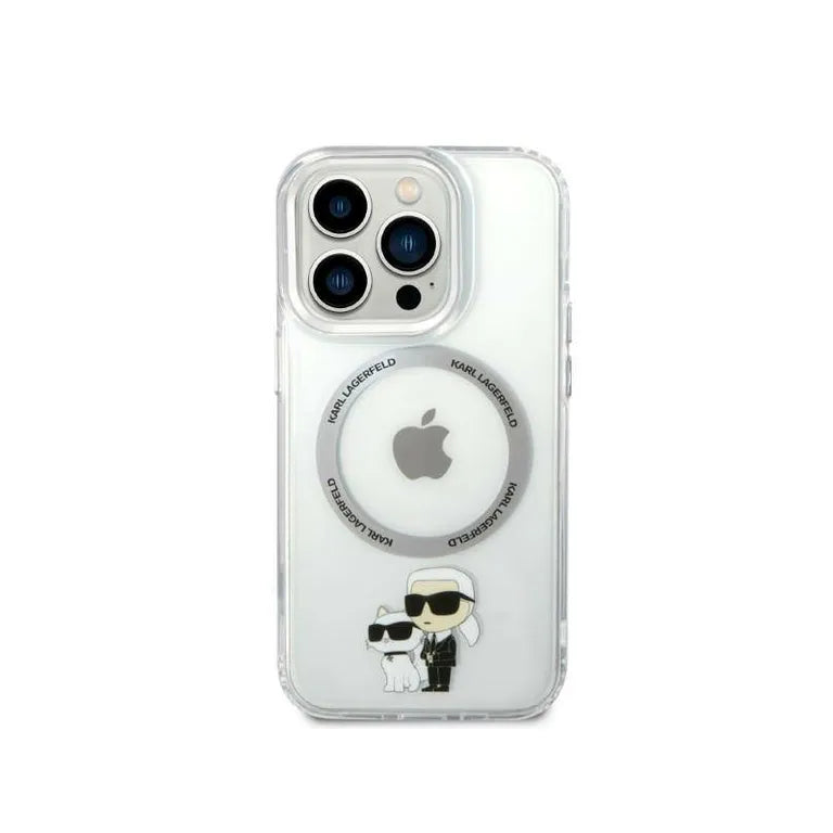 Eredeti iPhone 14 Pro Max Karl Lagerfeld Hardcase IML NFT Karl & Choupette Magsafe (KLHMP14XHNKCIT) Átlátszó