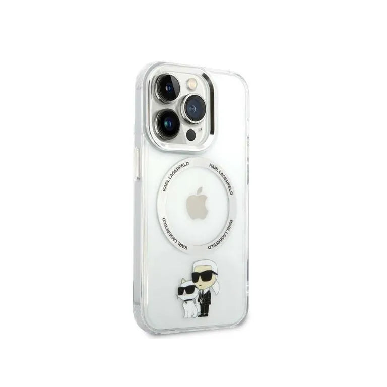 Eredeti iPhone 14 Pro Max Karl Lagerfeld Hardcase IML NFT Karl & Choupette Magsafe (KLHMP14XHNKCIT) Átlátszó