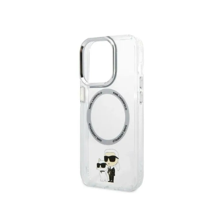 Eredeti iPhone 14 Pro Max Karl Lagerfeld Hardcase IML NFT Karl & Choupette Magsafe (KLHMP14XHNKCIT) Átlátszó