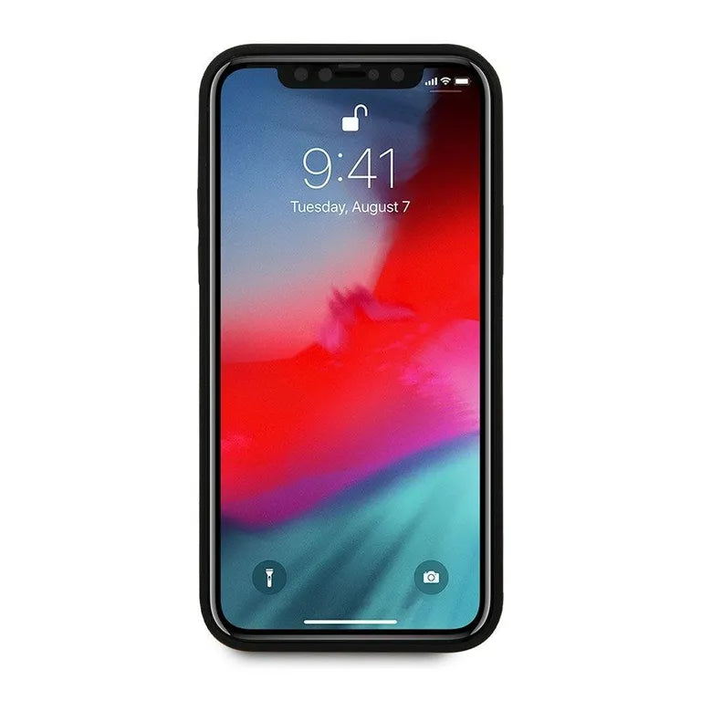 Eredeti iPhone tok 12/12 Pro 6.1 "Guess Hardcase 4G háromszöggyujtemény GUHCP12MP4BK GREA