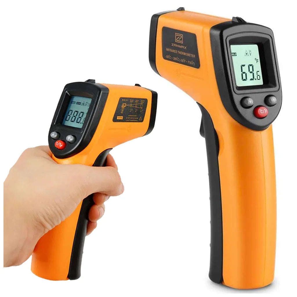 Érintésmentes lézer pirométer hőmérő -50 +380°c, sárga-fekete
